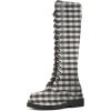 imageFSJ Women Stylish Knee High Boots Chunky Low Flat Heel LaceUp Closed Toe Mid Calf Riding Boot with Back Zipper Fall Winter Long Boots Size 415 USGrid