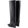 imageFSJ Women Wedge Heel Pointed Toe Thigh High Boots Comfortable Thick High Heel Trendy Ladies Dressy Knee High Boots Size 415 USBlack