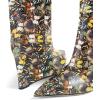 imageFSJ Women Wedge Heel Pointed Toe Thigh High Boots Comfortable Thick High Heel Trendy Ladies Dressy Knee High Boots Size 415 USButterfly