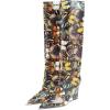 imageFSJ Women Wedge Heel Pointed Toe Thigh High Boots Comfortable Thick High Heel Trendy Ladies Dressy Knee High Boots Size 415 USButterfly