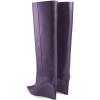 imageFSJ Women Wedge Heel Pointed Toe Thigh High Boots Comfortable Thick High Heel Trendy Ladies Dressy Knee High Boots Size 415 USDarkorchid