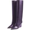 imageFSJ Women Wedge Heel Pointed Toe Thigh High Boots Comfortable Thick High Heel Trendy Ladies Dressy Knee High Boots Size 415 USDarkorchid