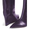 imageFSJ Women Wedge Heel Pointed Toe Thigh High Boots Comfortable Thick High Heel Trendy Ladies Dressy Knee High Boots Size 415 USDarkorchid