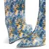 imageFSJ Women Wedge Heel Pointed Toe Thigh High Boots Comfortable Thick High Heel Trendy Ladies Dressy Knee High Boots Size 415 USPainting