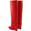 imageFSJ Women Wedge Heel Pointed Toe Thigh High Boots Comfortable Thick High Heel Trendy Ladies Dressy Knee High Boots Size 415 USRed