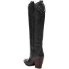 imageFSJ Women Western Knee High Boots Embroidery Pointed Toe Chunky Block Stacked Heel Cowboy Cowgirl Beaded Pull On Fashion Shoes Size 416 USBlack