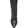 imageFSJ Women Western Knee High Boots Embroidery Pointed Toe Chunky Block Stacked Heel Cowboy Cowgirl Beaded Pull On Fashion Shoes Size 416 USBlack