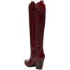 imageFSJ Women Western Knee High Boots Embroidery Pointed Toe Chunky Block Stacked Heel Cowboy Cowgirl Beaded Pull On Fashion Shoes Size 416 USBurgundy