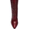 imageFSJ Women Western Knee High Boots Embroidery Pointed Toe Chunky Block Stacked Heel Cowboy Cowgirl Beaded Pull On Fashion Shoes Size 416 USBurgundy