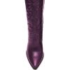 imageFSJ Women Western Knee High Boots Embroidery Pointed Toe Chunky Block Stacked Heel Cowboy Cowgirl Beaded Pull On Fashion Shoes Size 416 USPurple