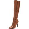 imageFSJ Women Sexy Pointed Toe Laceup Knee High Boots Stiletto High Heel Side Zipper Fashion Party Evening Nightclub Thigh High Boots Size 415 USBrown