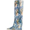imageFSJ Women Wedge Heel Pointed Toe Thigh High Boots Comfortable Thick High Heel Trendy Ladies Dressy Knee High Boots Size 415 USPainting