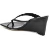 imageFSJ Women Casual Flip Flop Slide Mule Shoes Square Open Toe Thong Sandal Summer Wedge High Heel Size 415 USBlack