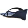 imageFSJ Women Casual Flip Flop Slide Mule Shoes Square Open Toe Thong Sandal Summer Wedge High Heel Size 415 USBlue