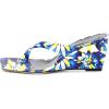 imageFSJ Women Casual Flip Flop Slide Mule Shoes Square Open Toe Thong Sandal Summer Wedge High Heel Size 415 USBlue Floral