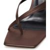 imageFSJ Women Casual Flip Flop Slide Mule Shoes Square Open Toe Thong Sandal Summer Wedge High Heel Size 415 USBrown