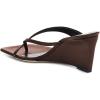 imageFSJ Women Casual Flip Flop Slide Mule Shoes Square Open Toe Thong Sandal Summer Wedge High Heel Size 415 USBrown