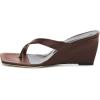 imageFSJ Women Casual Flip Flop Slide Mule Shoes Square Open Toe Thong Sandal Summer Wedge High Heel Size 415 USBrown