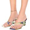 imageFSJ Women Casual Flip Flop Slide Mule Shoes Square Open Toe Thong Sandal Summer Wedge High Heel Size 415 USCartoon