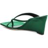 imageFSJ Women Casual Flip Flop Slide Mule Shoes Square Open Toe Thong Sandal Summer Wedge High Heel Size 415 USDark Green