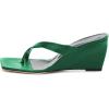 imageFSJ Women Casual Flip Flop Slide Mule Shoes Square Open Toe Thong Sandal Summer Wedge High Heel Size 415 USDark Green