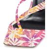 imageFSJ Women Casual Flip Flop Slide Mule Shoes Square Open Toe Thong Sandal Summer Wedge High Heel Size 415 USFlower2