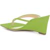 imageFSJ Women Casual Flip Flop Slide Mule Shoes Square Open Toe Thong Sandal Summer Wedge High Heel Size 415 USGreen