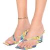 imageFSJ Women Casual Flip Flop Slide Mule Shoes Square Open Toe Thong Sandal Summer Wedge High Heel Size 415 USLeaf