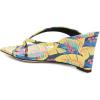 imageFSJ Women Casual Flip Flop Slide Mule Shoes Square Open Toe Thong Sandal Summer Wedge High Heel Size 415 USLeaf