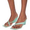 imageFSJ Women Casual Flip Flop Slide Mule Shoes Square Open Toe Thong Sandal Summer Wedge High Heel Size 415 USLight Turquoise