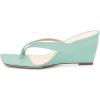 imageFSJ Women Casual Flip Flop Slide Mule Shoes Square Open Toe Thong Sandal Summer Wedge High Heel Size 415 USLight Turquoise
