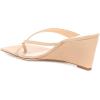 imageFSJ Women Casual Flip Flop Slide Mule Shoes Square Open Toe Thong Sandal Summer Wedge High Heel Size 415 USNude