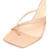 imageFSJ Women Casual Flip Flop Slide Mule Shoes Square Open Toe Thong Sandal Summer Wedge High Heel Size 415 USNude