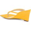imageFSJ Women Casual Flip Flop Slide Mule Shoes Square Open Toe Thong Sandal Summer Wedge High Heel Size 415 USOrange
