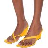 imageFSJ Women Casual Flip Flop Slide Mule Shoes Square Open Toe Thong Sandal Summer Wedge High Heel Size 415 USOrange