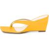 imageFSJ Women Casual Flip Flop Slide Mule Shoes Square Open Toe Thong Sandal Summer Wedge High Heel Size 415 USOrange