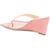 imageFSJ Women Casual Flip Flop Slide Mule Shoes Square Open Toe Thong Sandal Summer Wedge High Heel Size 415 USPink
