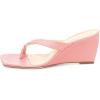 imageFSJ Women Casual Flip Flop Slide Mule Shoes Square Open Toe Thong Sandal Summer Wedge High Heel Size 415 USPink