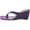 imageFSJ Women Casual Flip Flop Slide Mule Shoes Square Open Toe Thong Sandal Summer Wedge High Heel Size 415 USPurple