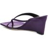 imageFSJ Women Casual Flip Flop Slide Mule Shoes Square Open Toe Thong Sandal Summer Wedge High Heel Size 415 USPurple