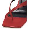 imageFSJ Women Casual Flip Flop Slide Mule Shoes Square Open Toe Thong Sandal Summer Wedge High Heel Size 415 USRed