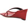 imageFSJ Women Casual Flip Flop Slide Mule Shoes Square Open Toe Thong Sandal Summer Wedge High Heel Size 415 USRed