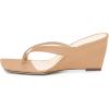 imageFSJ Women Casual Flip Flop Slide Mule Shoes Square Open Toe Thong Sandal Summer Wedge High Heel Size 415 USTan