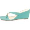imageFSJ Women Casual Flip Flop Slide Mule Shoes Square Open Toe Thong Sandal Summer Wedge High Heel Size 415 USTurquoise