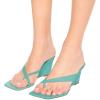 imageFSJ Women Casual Flip Flop Slide Mule Shoes Square Open Toe Thong Sandal Summer Wedge High Heel Size 415 USTurquoise