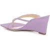 imageFSJ Women Casual Flip Flop Slide Mule Shoes Square Open Toe Thong Sandal Summer Wedge High Heel Size 415 USViolet