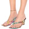 imageFSJ Women Casual Flip Flop Slide Mule Shoes Square Open Toe Thong Sandal Summer Wedge High Heel Size 415 USWatercolor