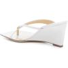 imageFSJ Women Casual Flip Flop Slide Mule Shoes Square Open Toe Thong Sandal Summer Wedge High Heel Size 415 USWhite