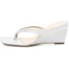 imageFSJ Women Casual Flip Flop Slide Mule Shoes Square Open Toe Thong Sandal Summer Wedge High Heel Size 415 USWhite
