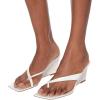imageFSJ Women Casual Flip Flop Slide Mule Shoes Square Open Toe Thong Sandal Summer Wedge High Heel Size 415 USWhite